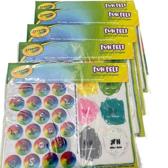 Crayola Set of 5 Fun Felt Colors Shapes Activity Kits - Picture 1 of 6